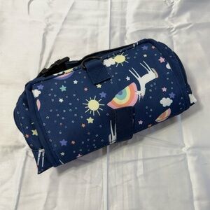 Blue Unicorn and Rainbow Cosmetic Bag